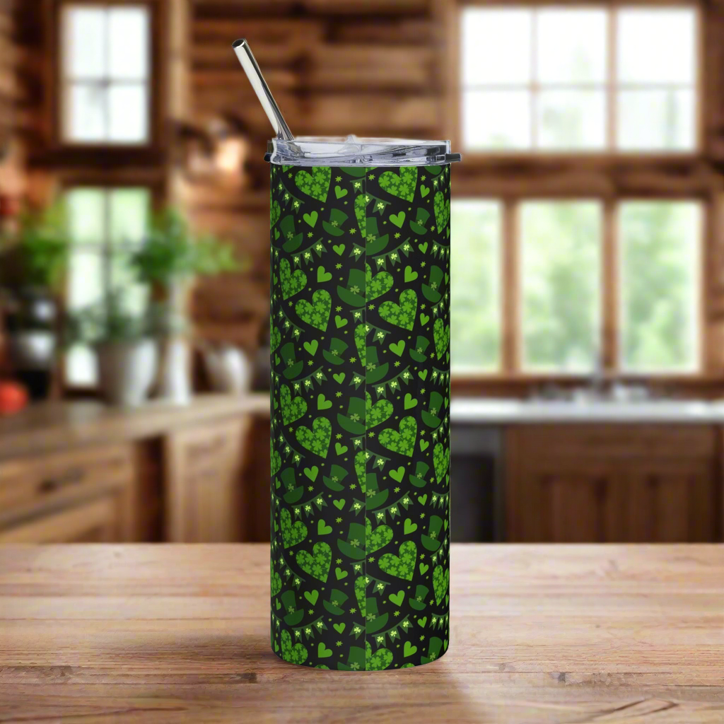 St. Patrick’s Day Hearts, Banners & Hats 20oz Stainless Steel Tumbler