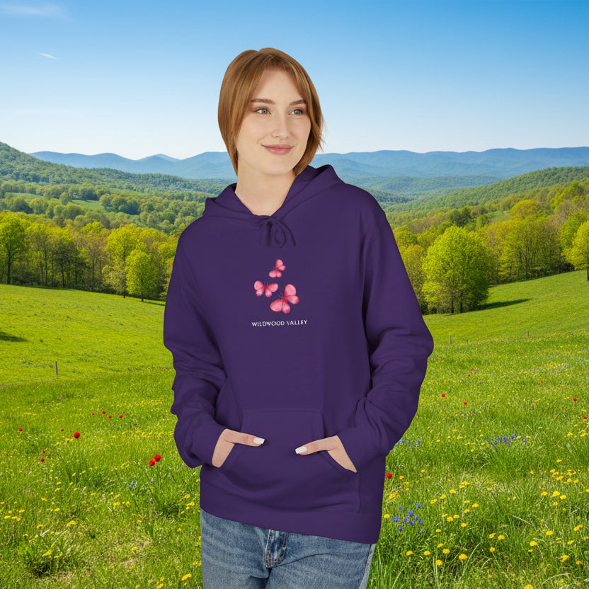 Pink Butterflies Wildwood Valley Hoodie