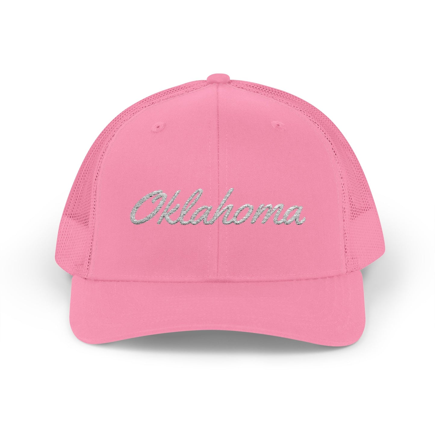 Oklahoma White Embroidered Mesh Back Baseball Cap