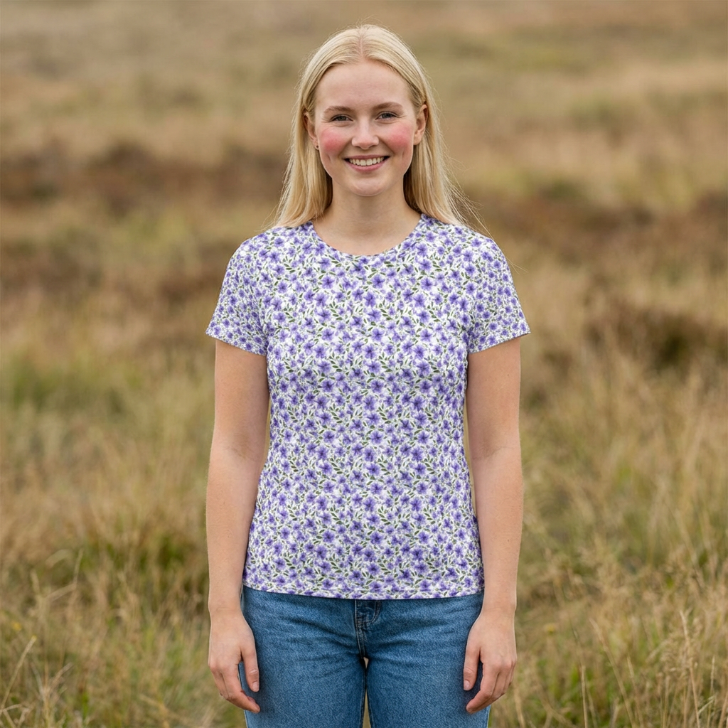 Violet Vines Short Sleeve Shirt