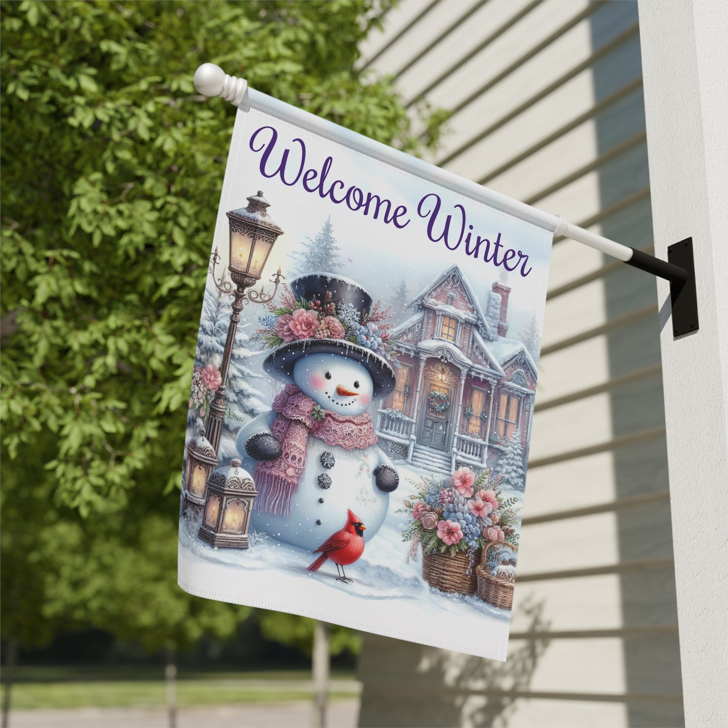 Welcome Winter Garden Flag