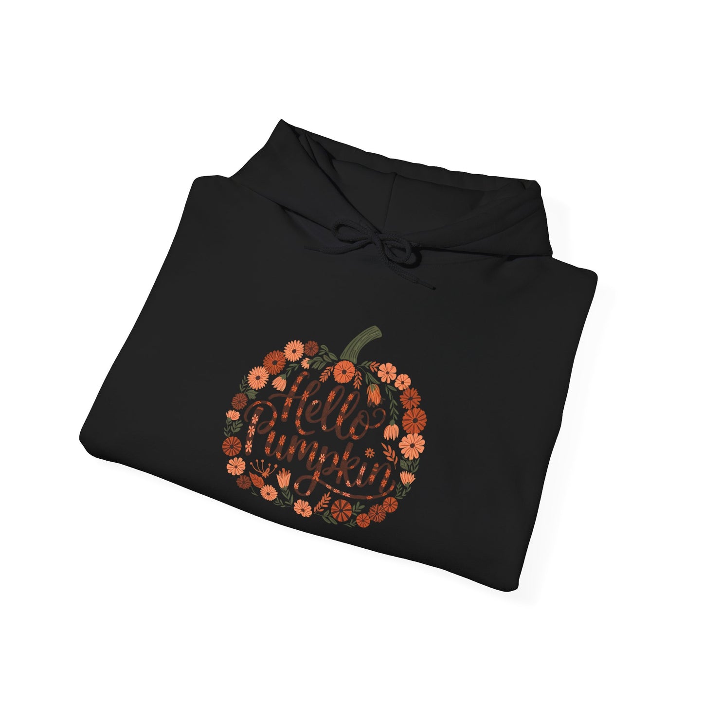 Hello Pumpkin Adult Hoodie with Accent Sleeve