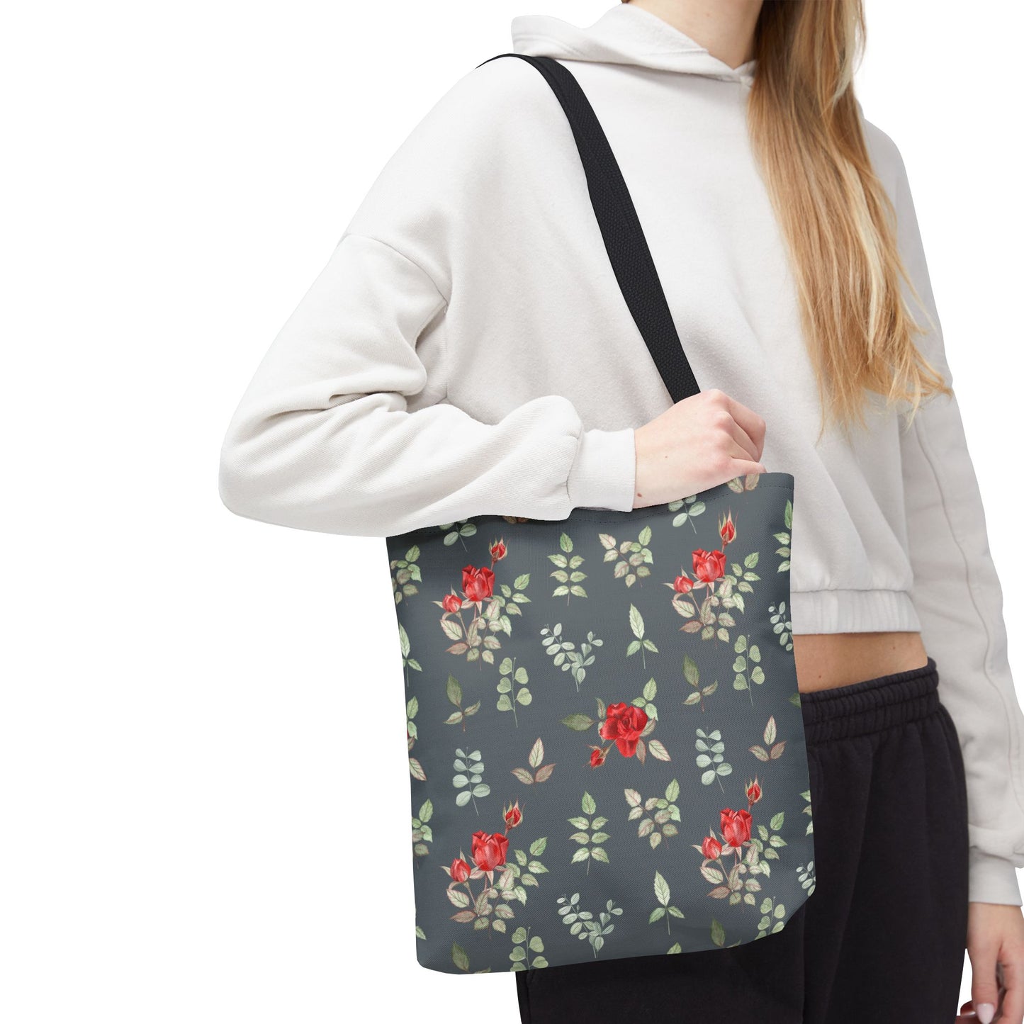Floral Rose Pattern Tote Bag