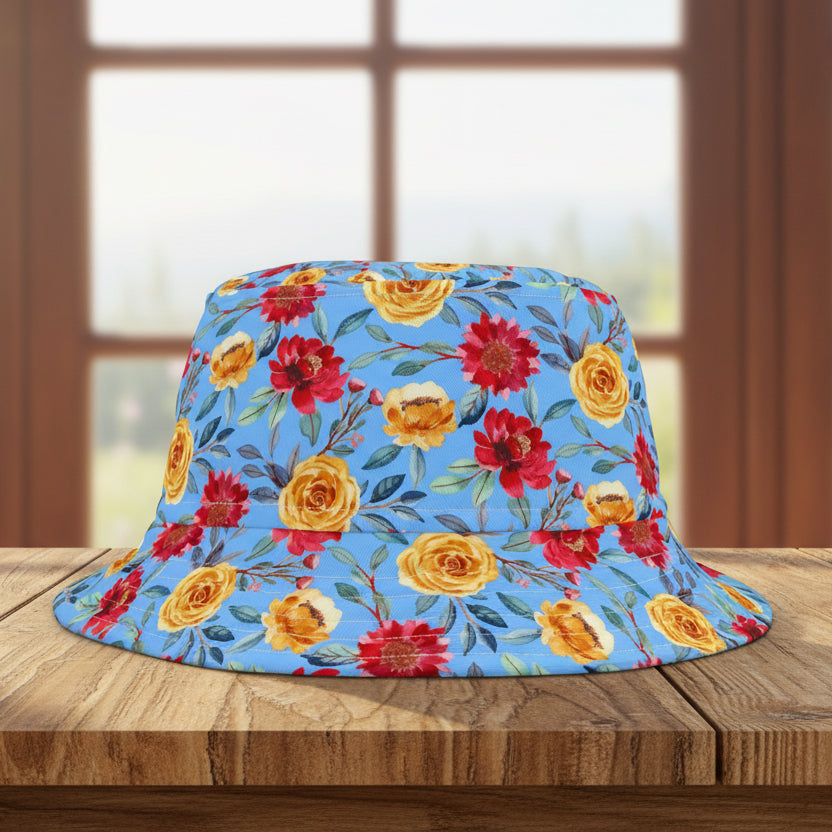 Floral Blue Bucket Hat