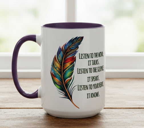Listen to the Wind 15oz Accent Mug