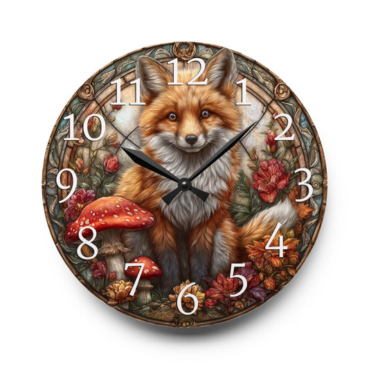 Autumn Fox Wall Clock