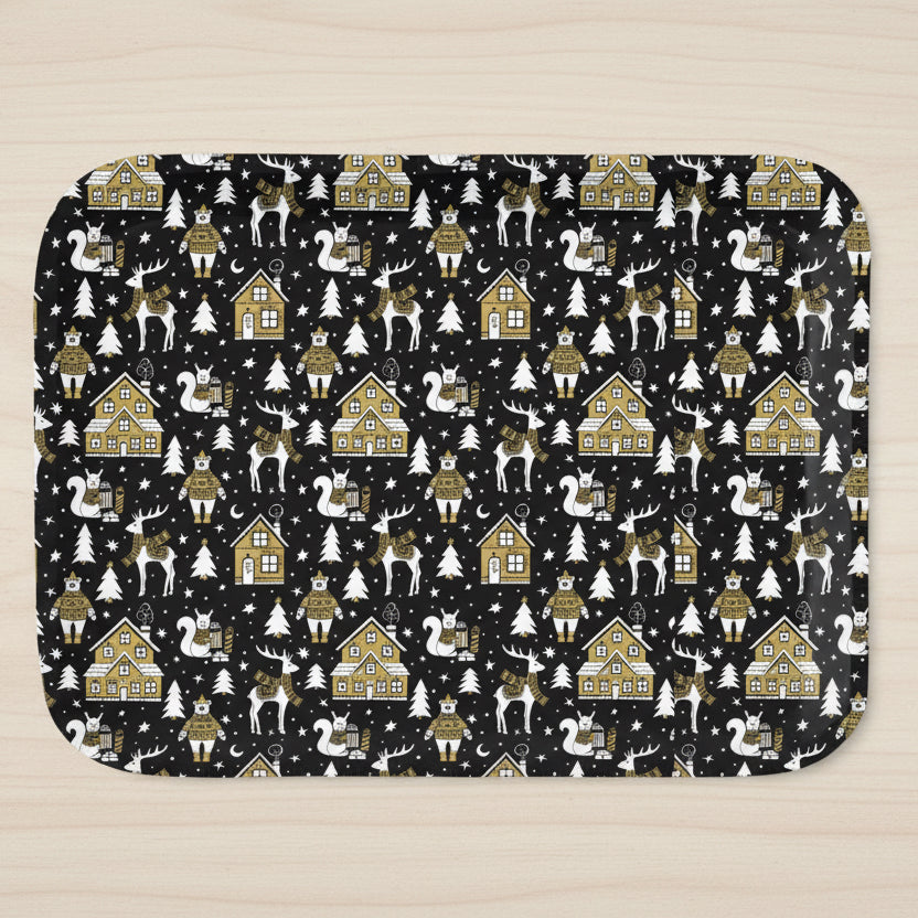 Cozy Winter Cabin Sherpa Blanket — Two-Color Reversible Throw