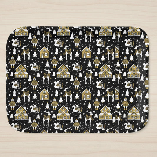 Cozy Winter Cabin Sherpa Blanket — Two-Color Reversible Throw