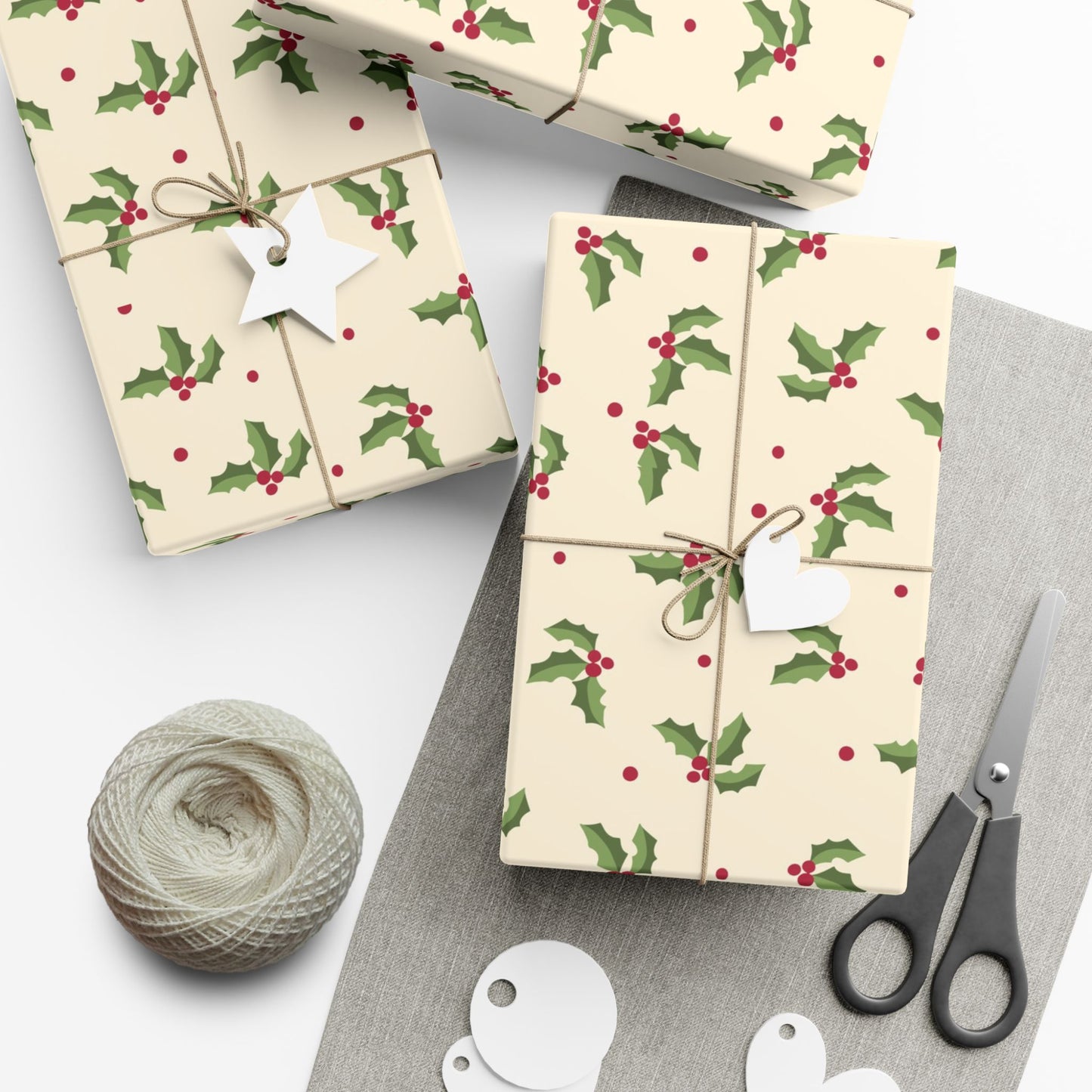 Holly & Berries Christmas Gift Wrap Paper