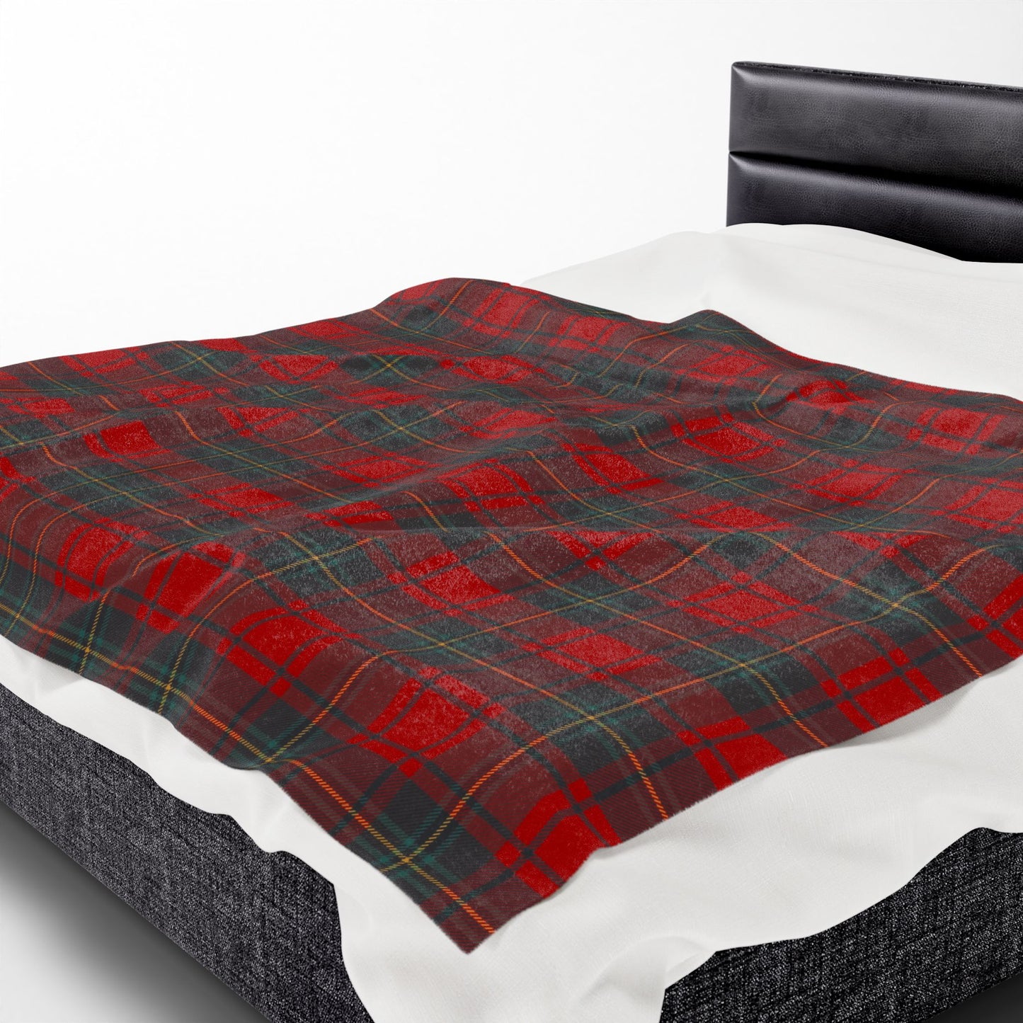 Red Plaid Velveteen Plush Blanket