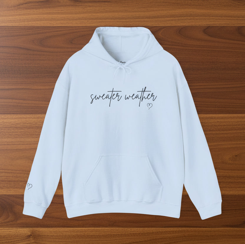Sweater Weather Hoodie with Heart accent sleeve