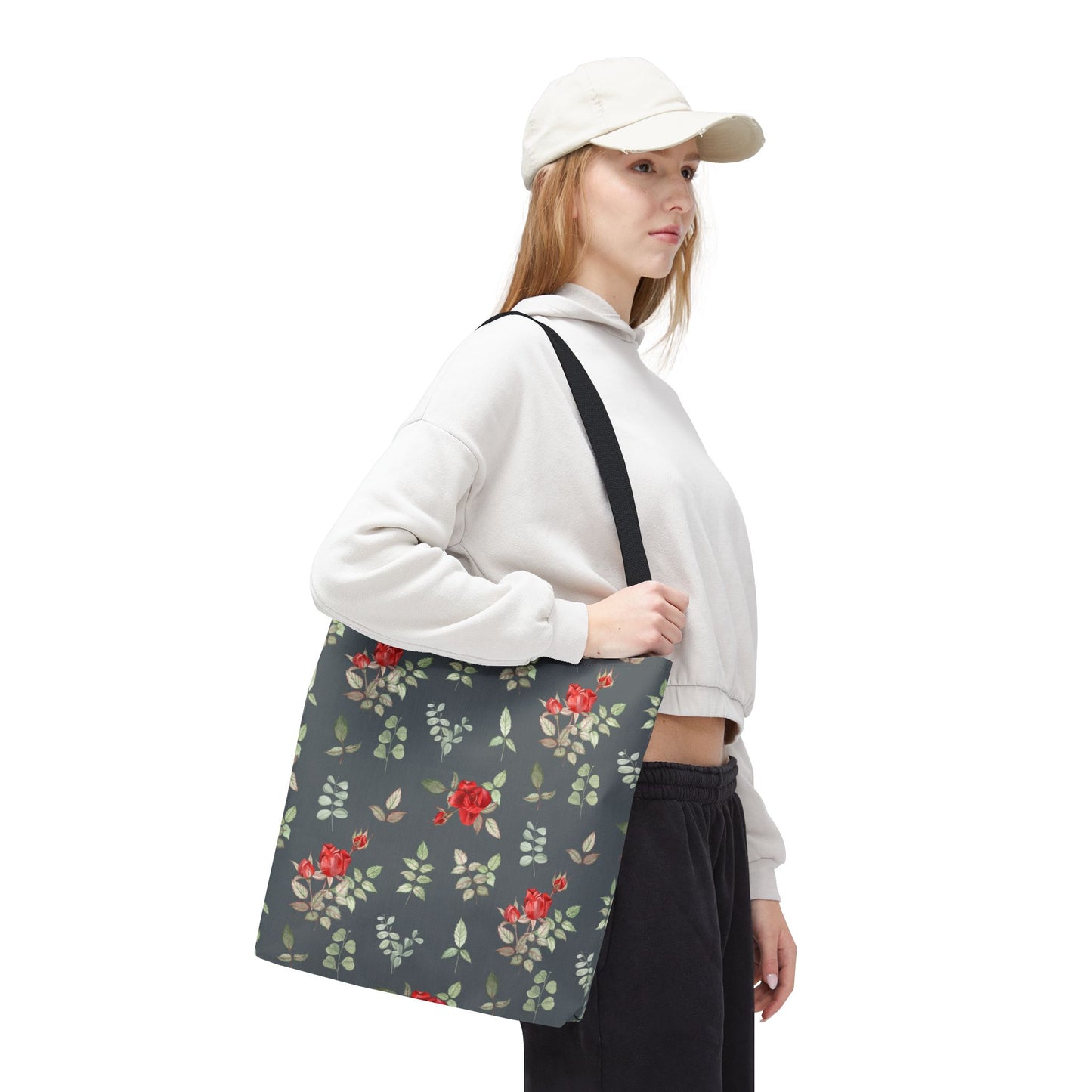 Floral Rose Pattern Tote Bag