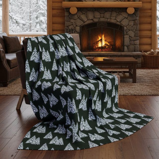 Winter Pines Arctic Fleece Blanket