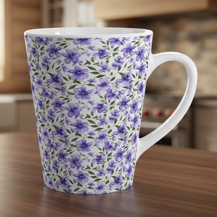 Purple Violets Latte Mug