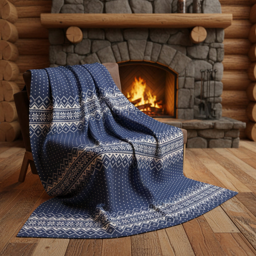 Blue Snowflake Arctic Fleece Blanket