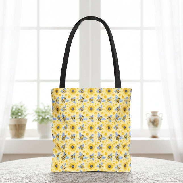 Sunflowers and Bees Tote Bag