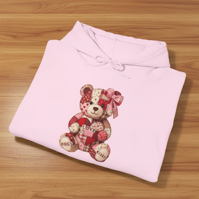 Patchwork Valentine Bear Hoodie
