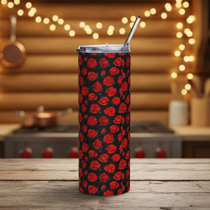 Red Rose 20oz Stainless Steel Tumbler