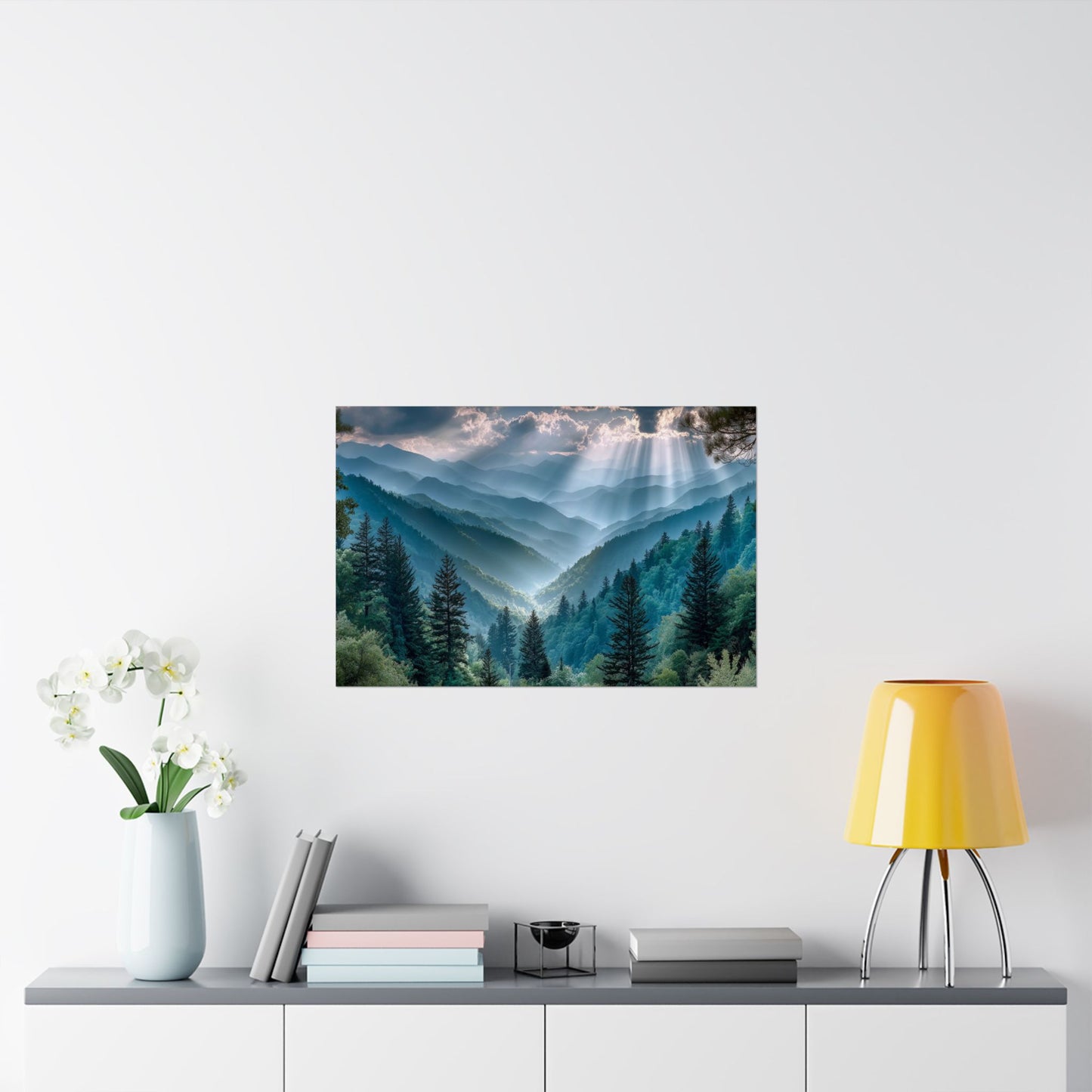 Light Over Wildwood  Satin Poster Art Print