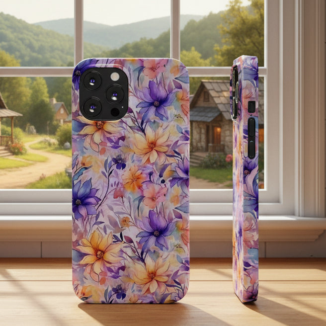 Floral Watercolor Slim Phone Case