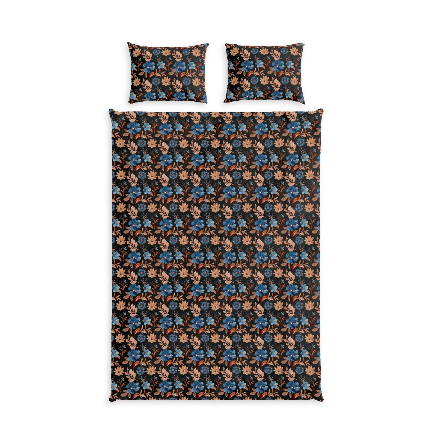 Vintage Blue & Brown Roses Bed Set