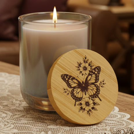 Wildwood Valley Butterfly 14oz Engraved Soy Candle | Scented Gift Candle