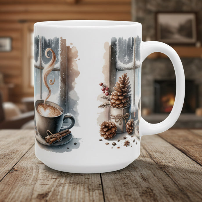 Winter Window 15 oz Ceramic Mug
