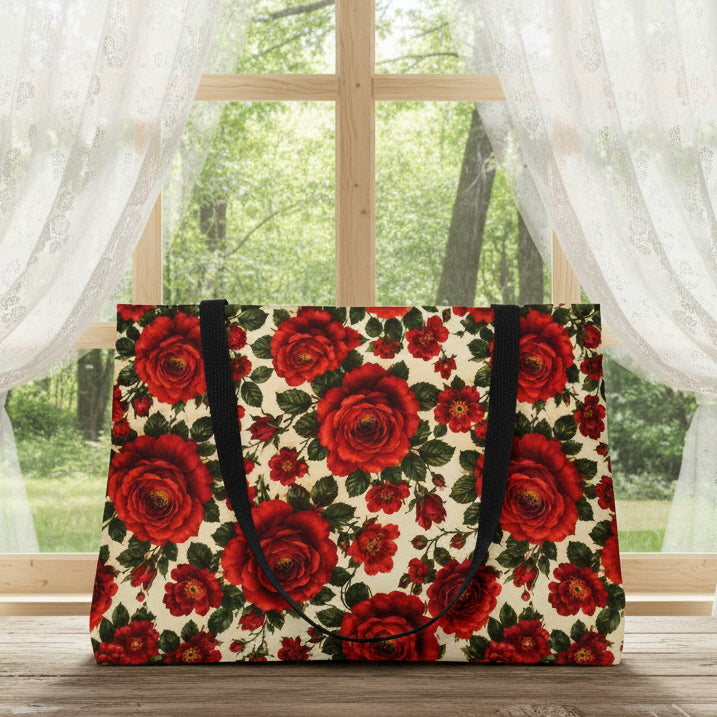 Riverfront Roses Floral Weekender Tote Bag