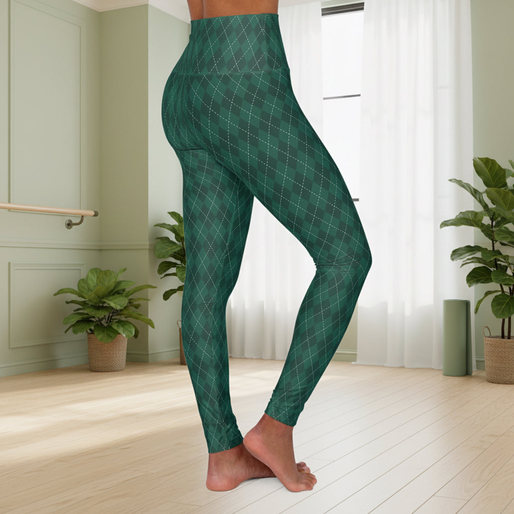 Green Argyle Leggings