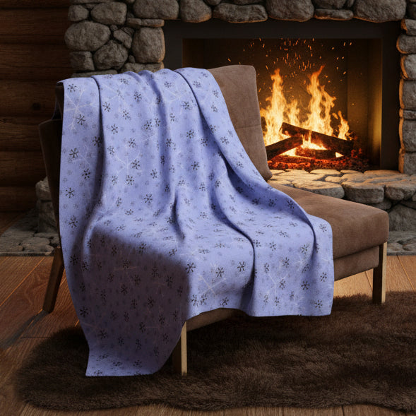 Light Blue Snowflake Fleece Blanket