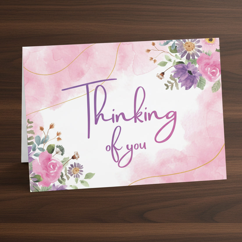 Thinking of You Floral Greeting Cards — Pack of  1 or 10