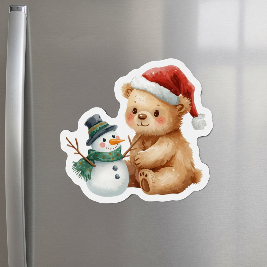 Christmas Bear & Snowman Magnet