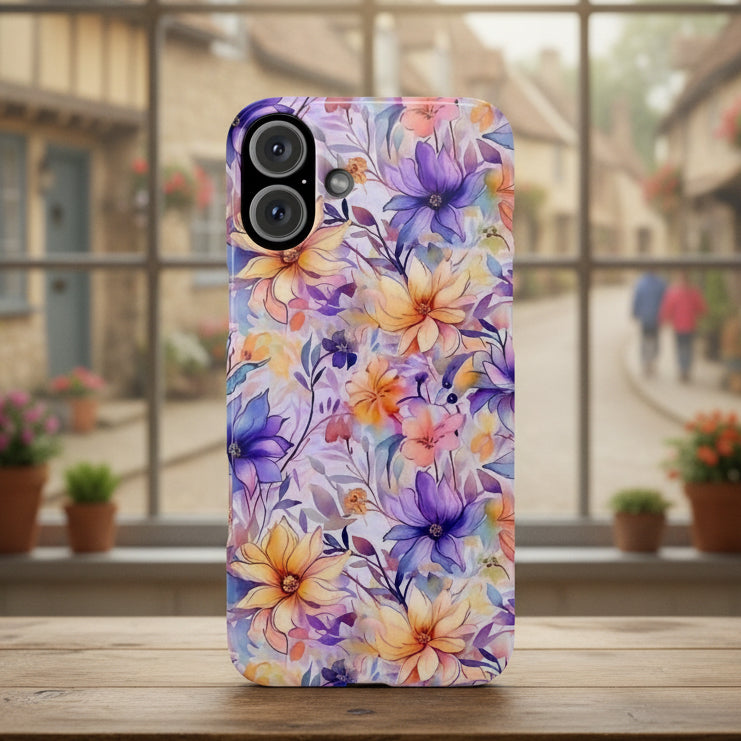 Floral Watercolor Slim Phone Case
