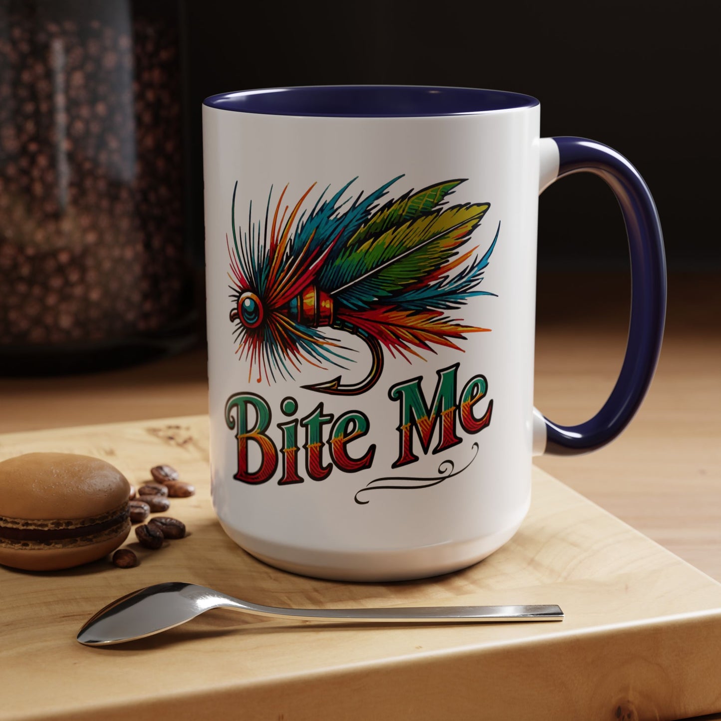 Fishing Lure “Bite Me” 15oz Accent Coffee Mug