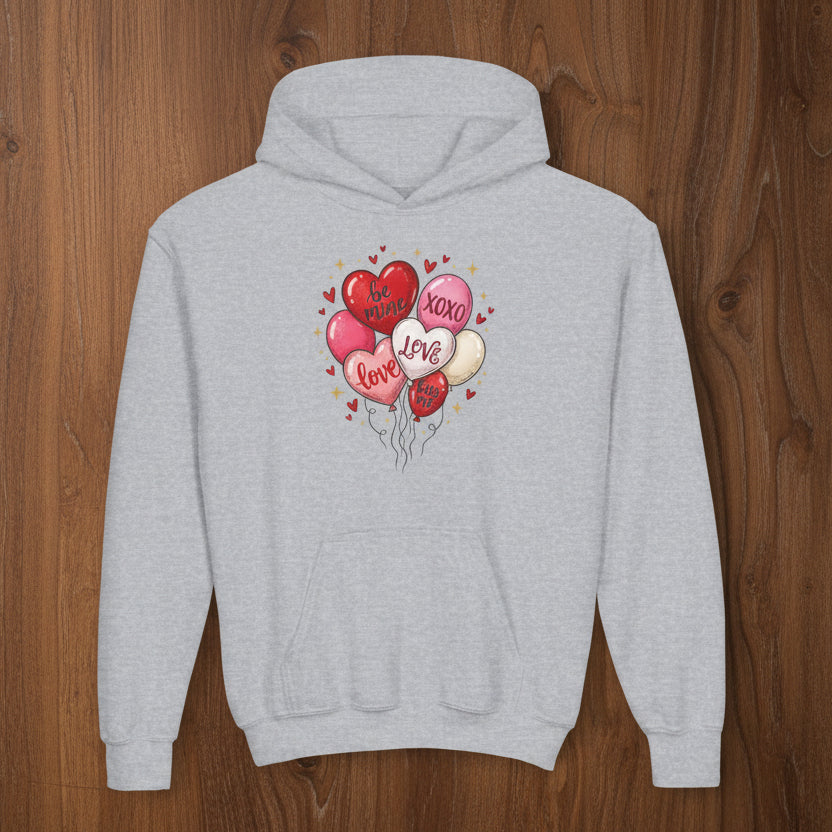 Kids Valentine Balloons Hoodie