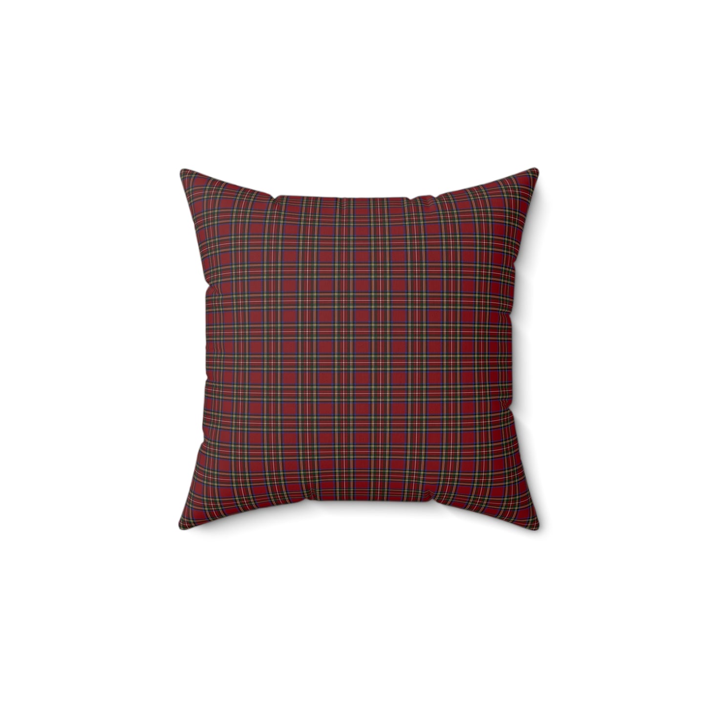 Christmas Eve Plaid Faux Suede Square Pillow