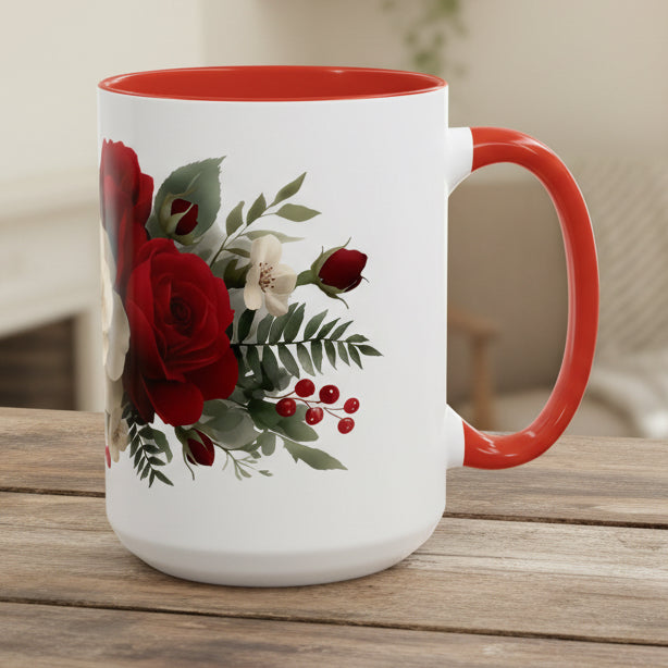 Red Roses 15oz Accent Coffee Mug