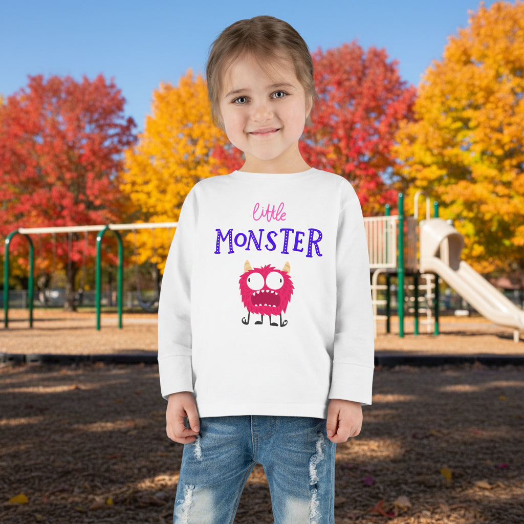 Little Pink Monster Toddler Long Sleeve Tee