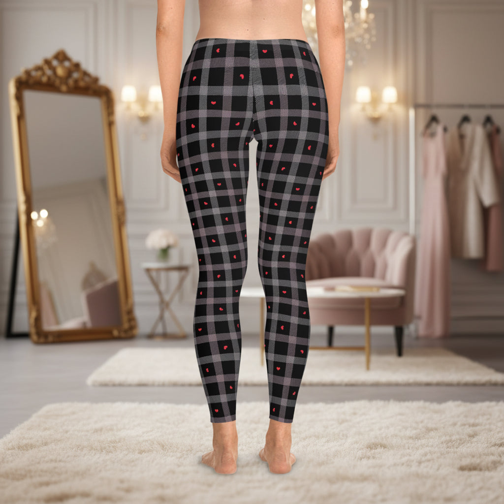 Plaid Heart Leggings