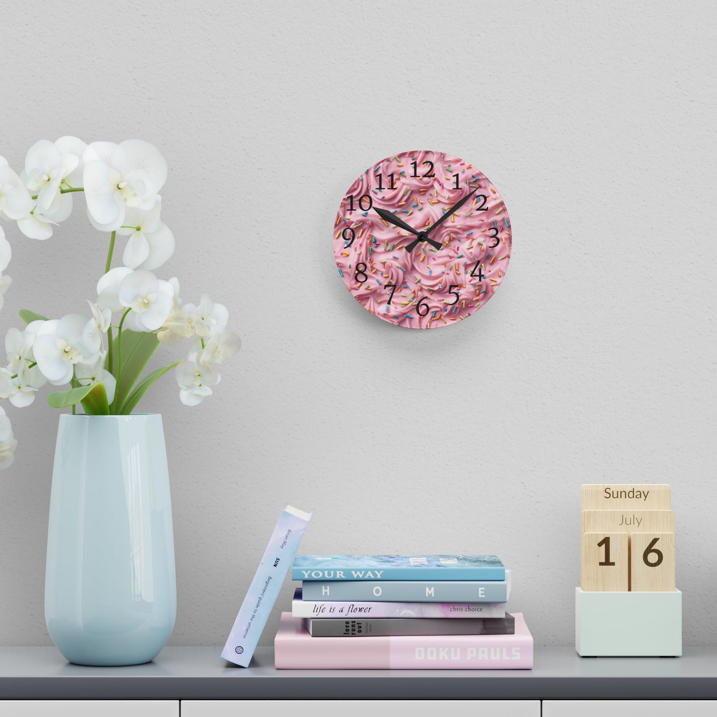 Pink Frosting Wall Clock