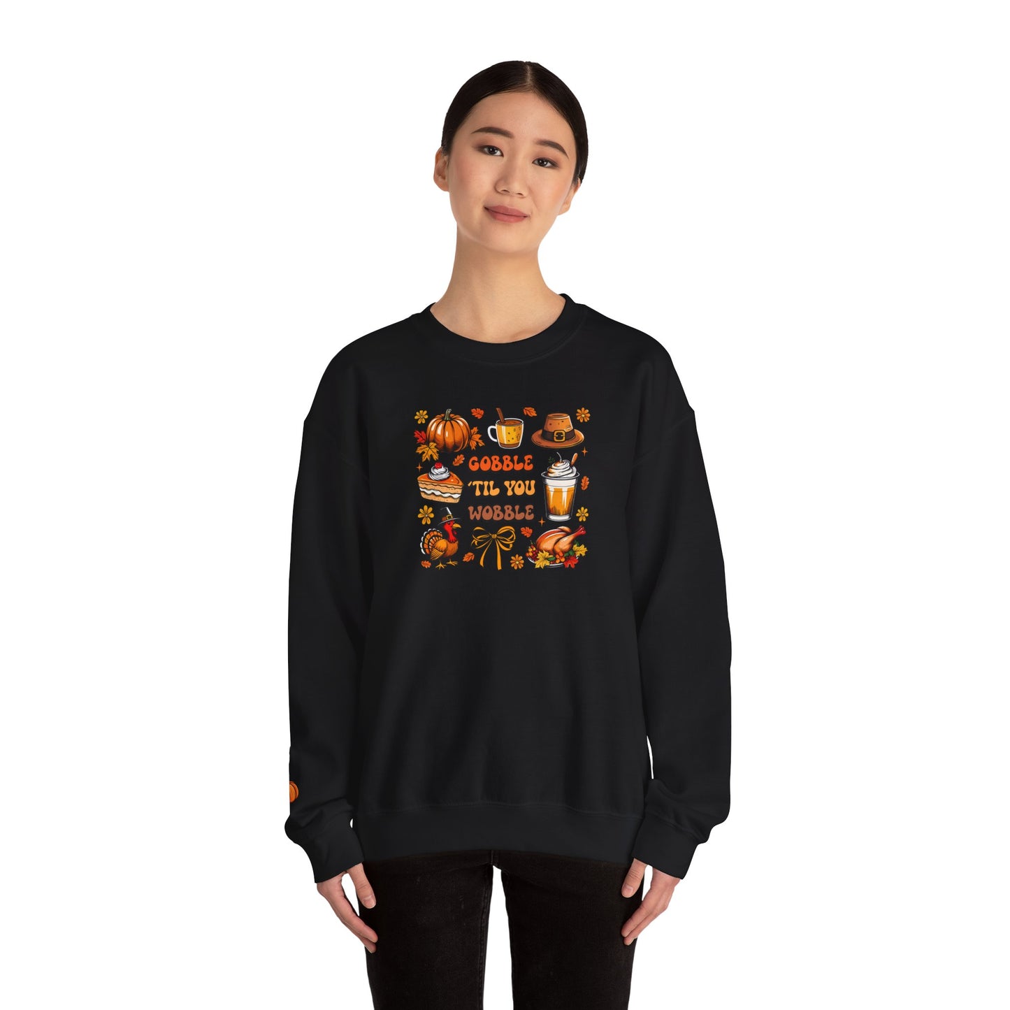 Gobble ’Til You Wobble Thanksgiving Crewneck Sweatshirt