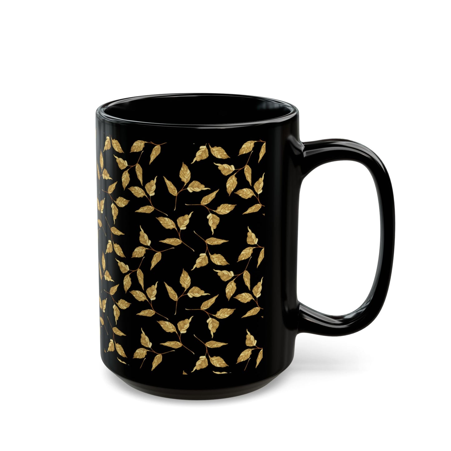 Black Gold Leaf Mug (11oz & 15oz)