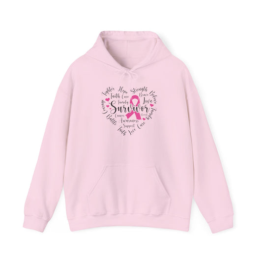 Cancer Survivor Heart Adult Hoodie