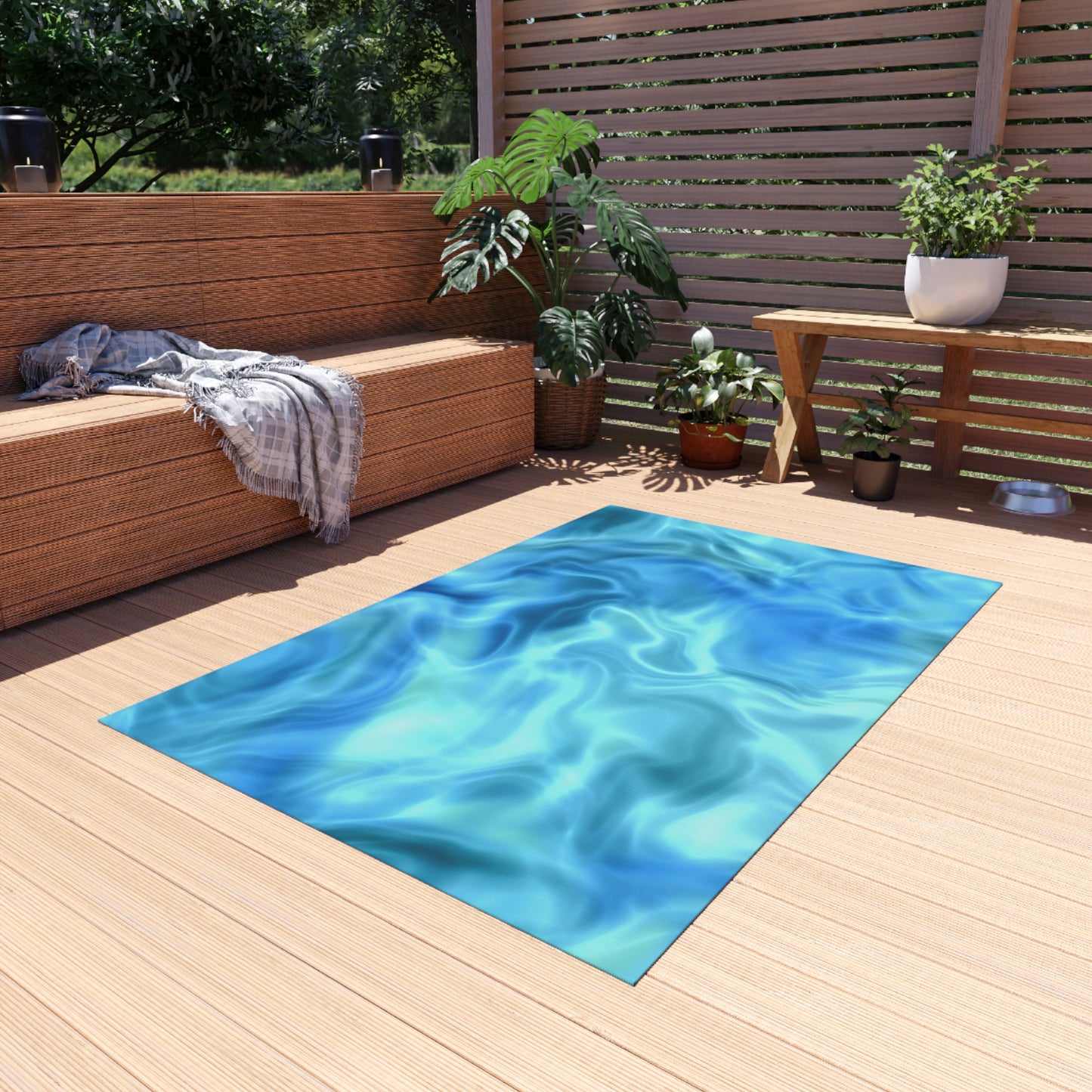 Swirling Water Outdoor Rug