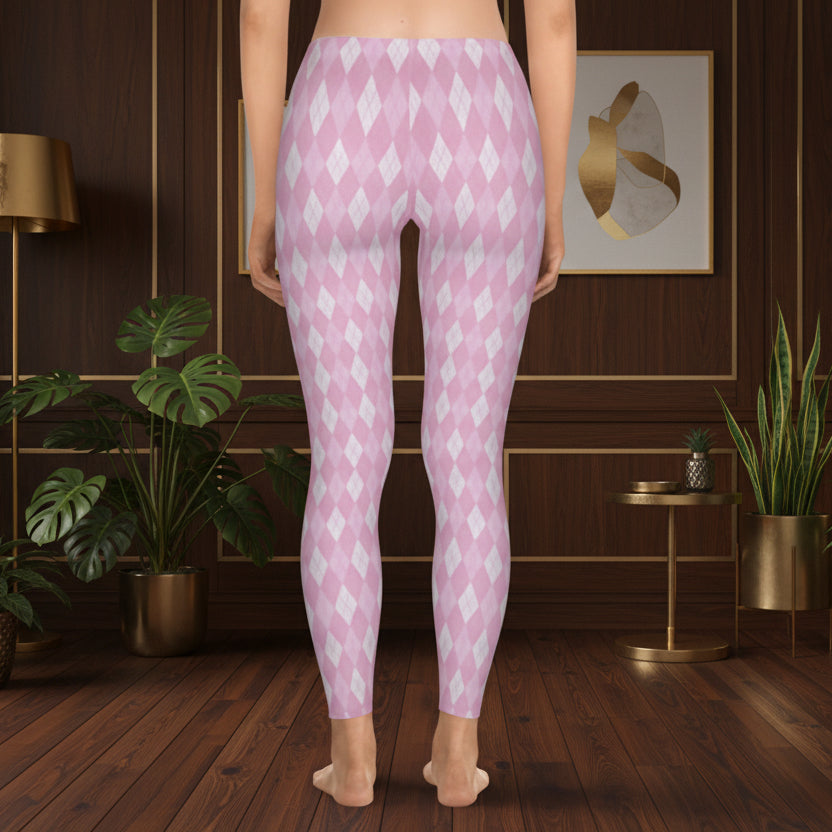 Pink Argyle Leggings