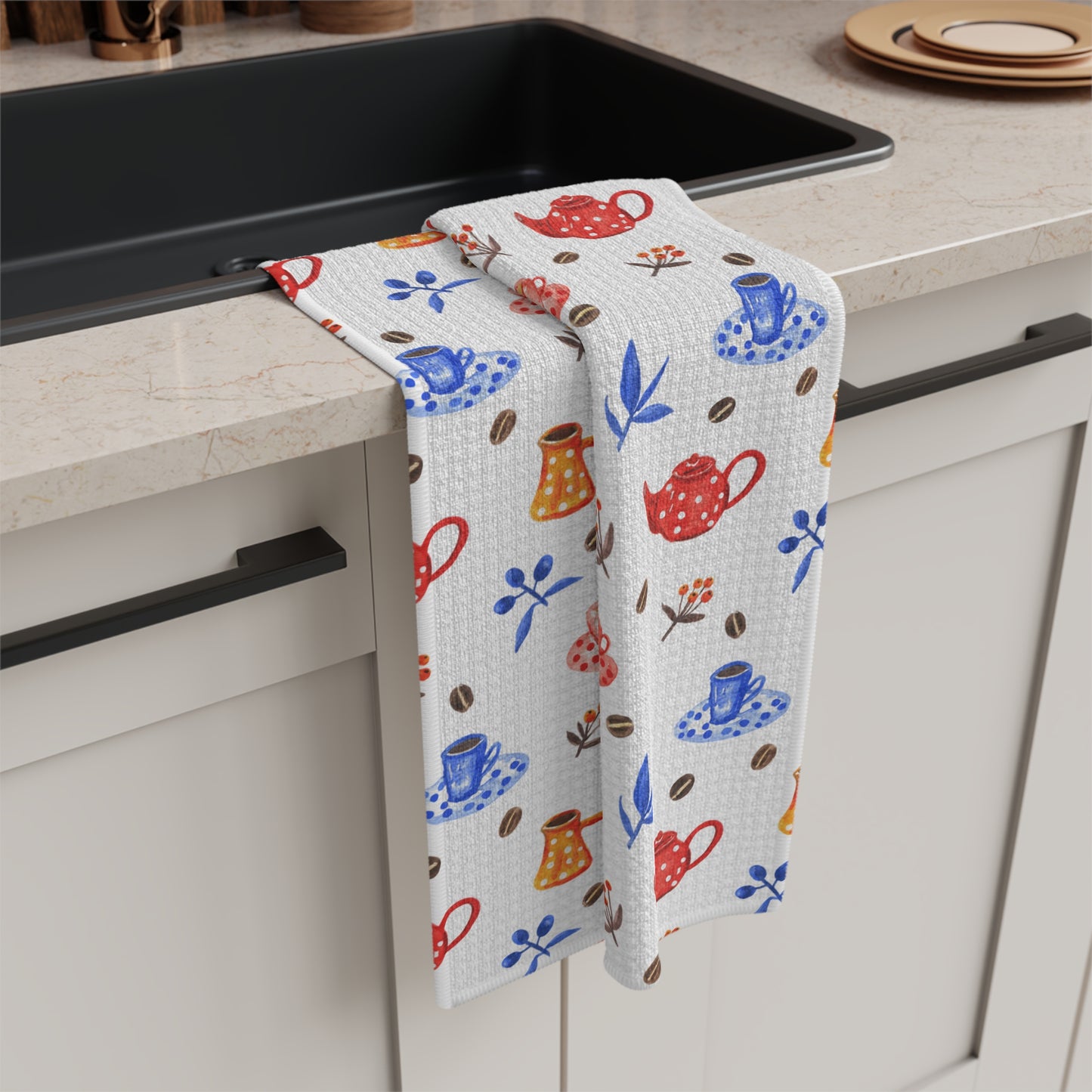 Tea Time Microfiber Kitchen Towel
