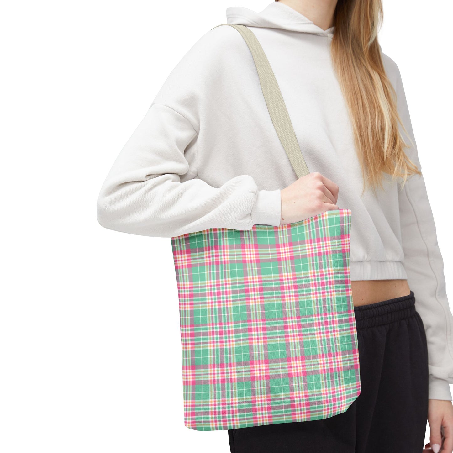 Pastel Plaid Tote Bag
