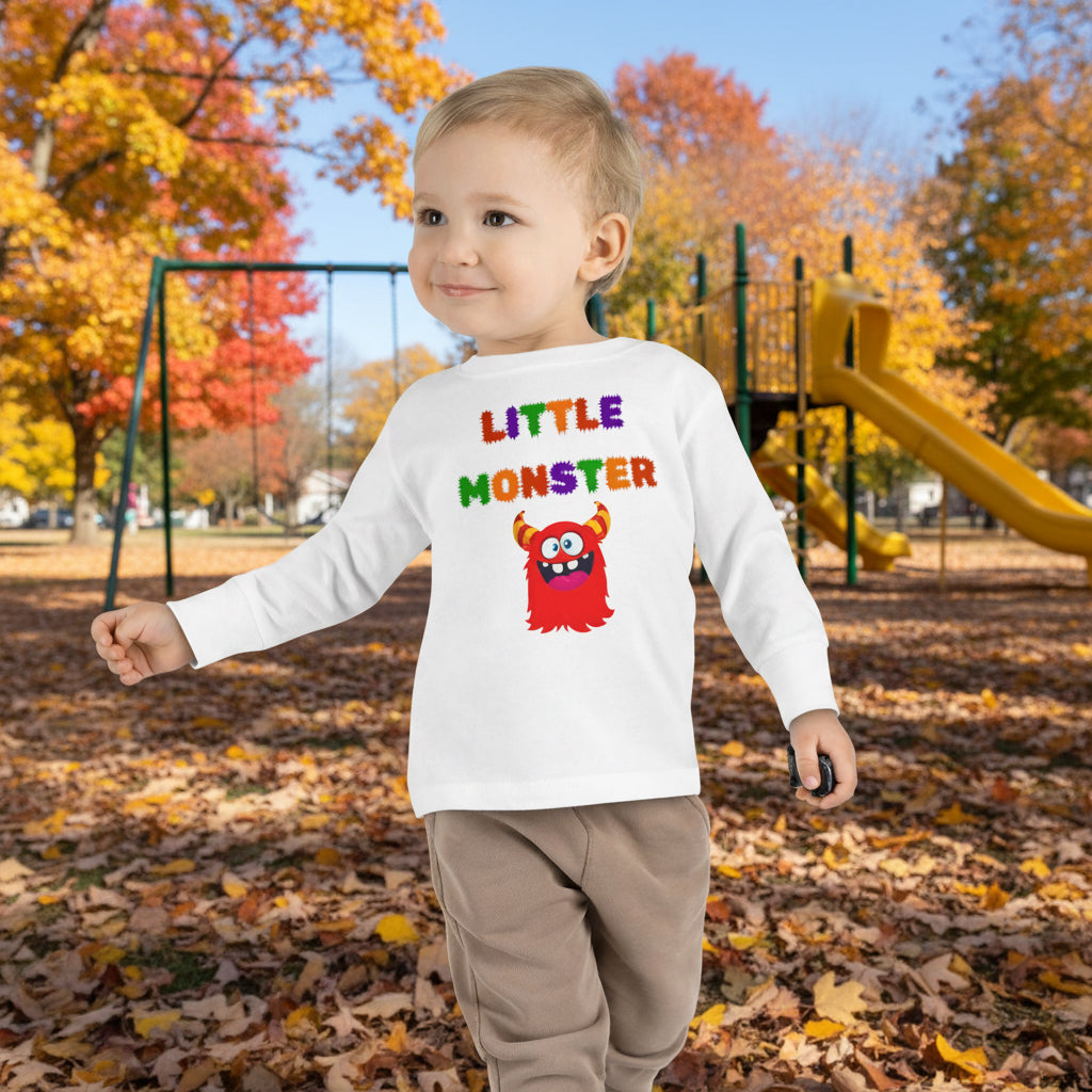 Little Red Monster Toddler Long Sleeve Tee