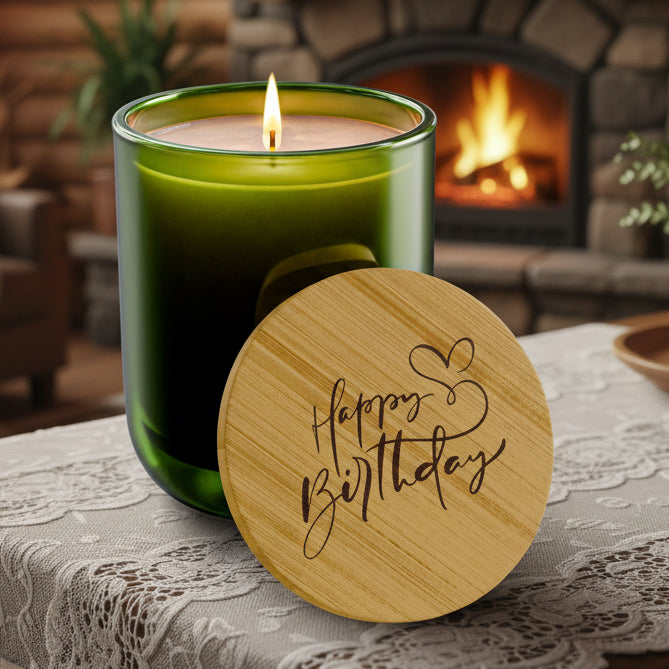 Happy Birthday 14oz Engraved Soy Candle | Scented Gift Candle