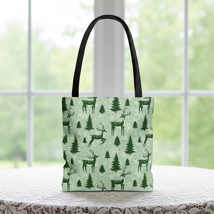 Reindeer Forest Tote Bag